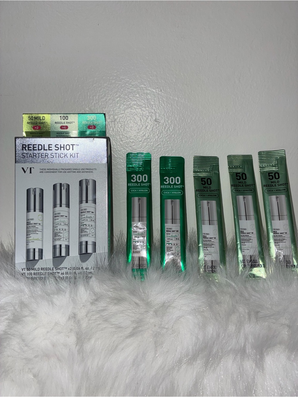 VT Cosmetics Reedle Shot Starter Kit + Green 50/100/300 Needle Shots x8+5 Extra